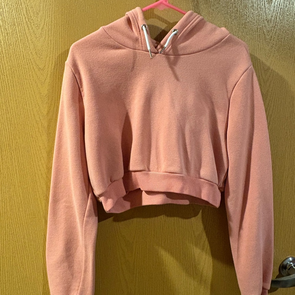 Cozy Pink Cropped Hoodie
